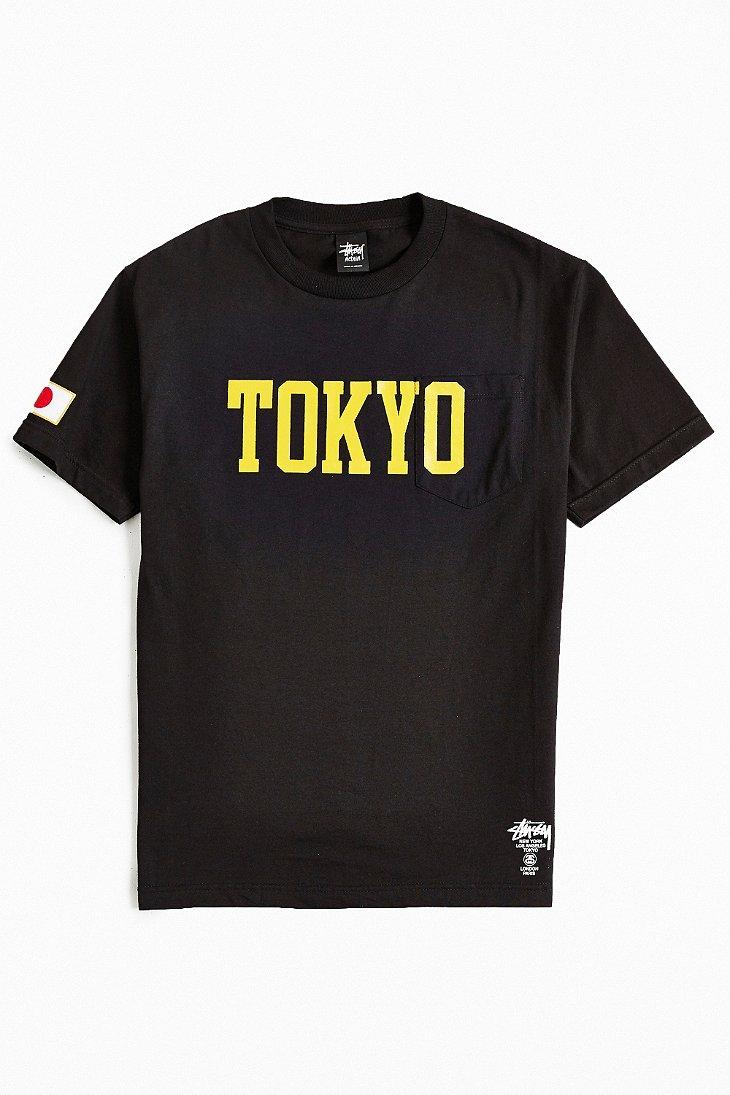 Stussy Tokyo Pocket Tee in Yellow for Men | Lyst