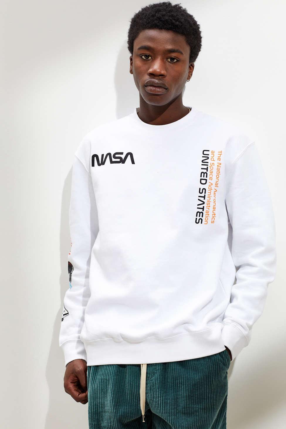 Urban Outfitters Nasa Premium Crew Neck Sweatshirt in White for Men | Lyst