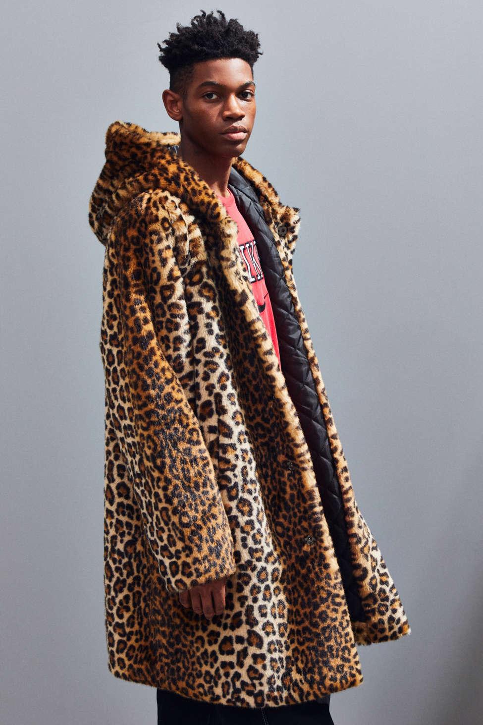 leopard hooded coat