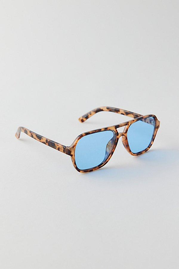 Urban Outfitters Tortoiseshell Frame Sunglasses with Blue Lenses UO Frank Tortoiseshell Sunglasses | Urban Outfitters UK main image 2