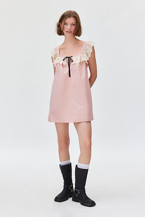 Kimchi Blue Kimchi Rebecca Lace Trim Babydoll Dress in Pink | Lyst
