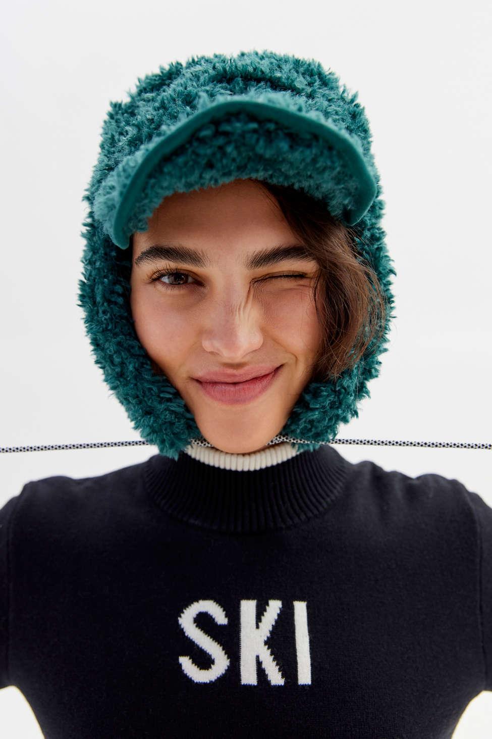 Kangol Faux Shearling Utility Flat Cap Trapper Hat in Green Lyst