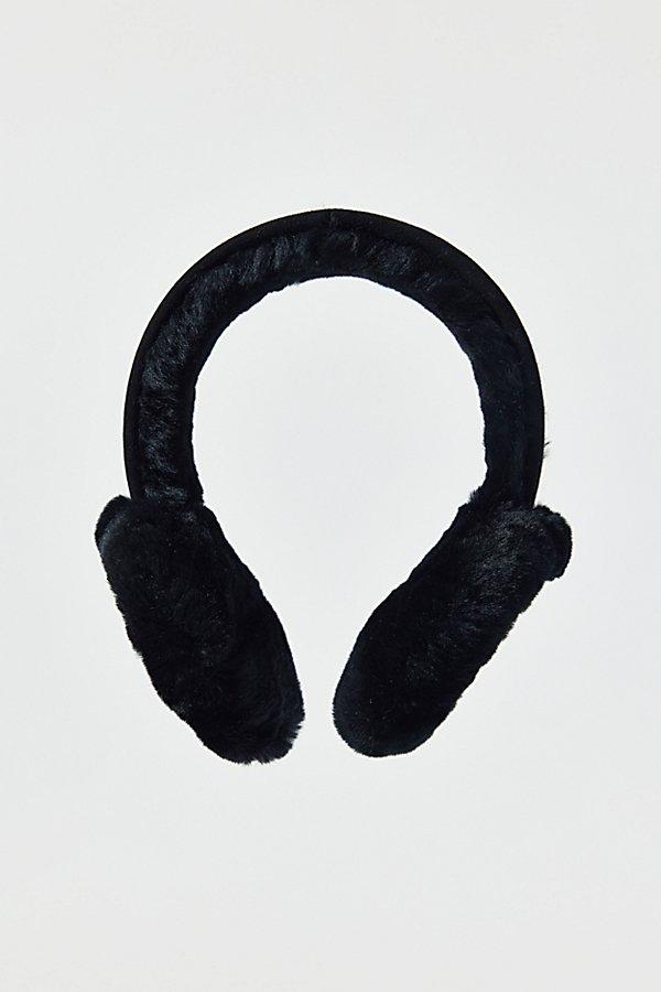 UGG Sheepskin Embroidery Earmuffs in Black | Lyst