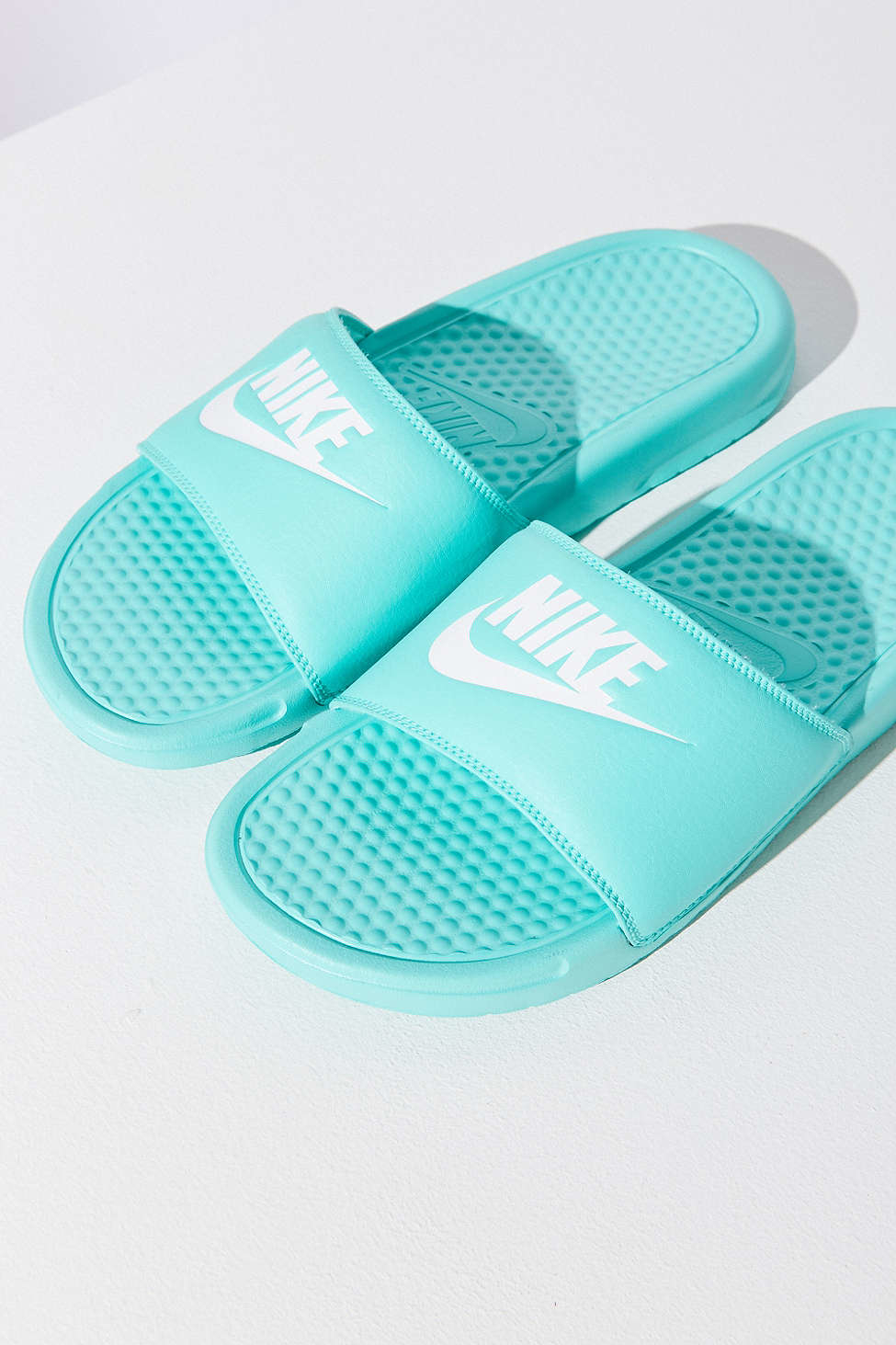 nike slides mint green