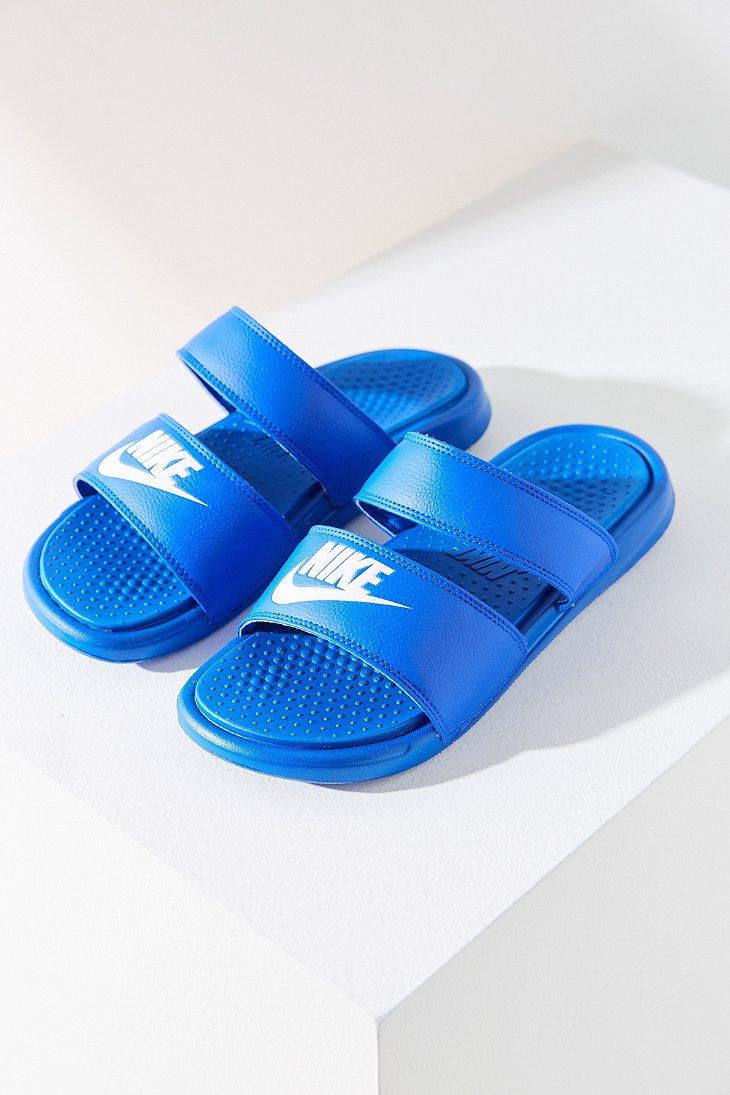 Nike Leather Benassi Duo Ultra Slide in Blue - Lyst