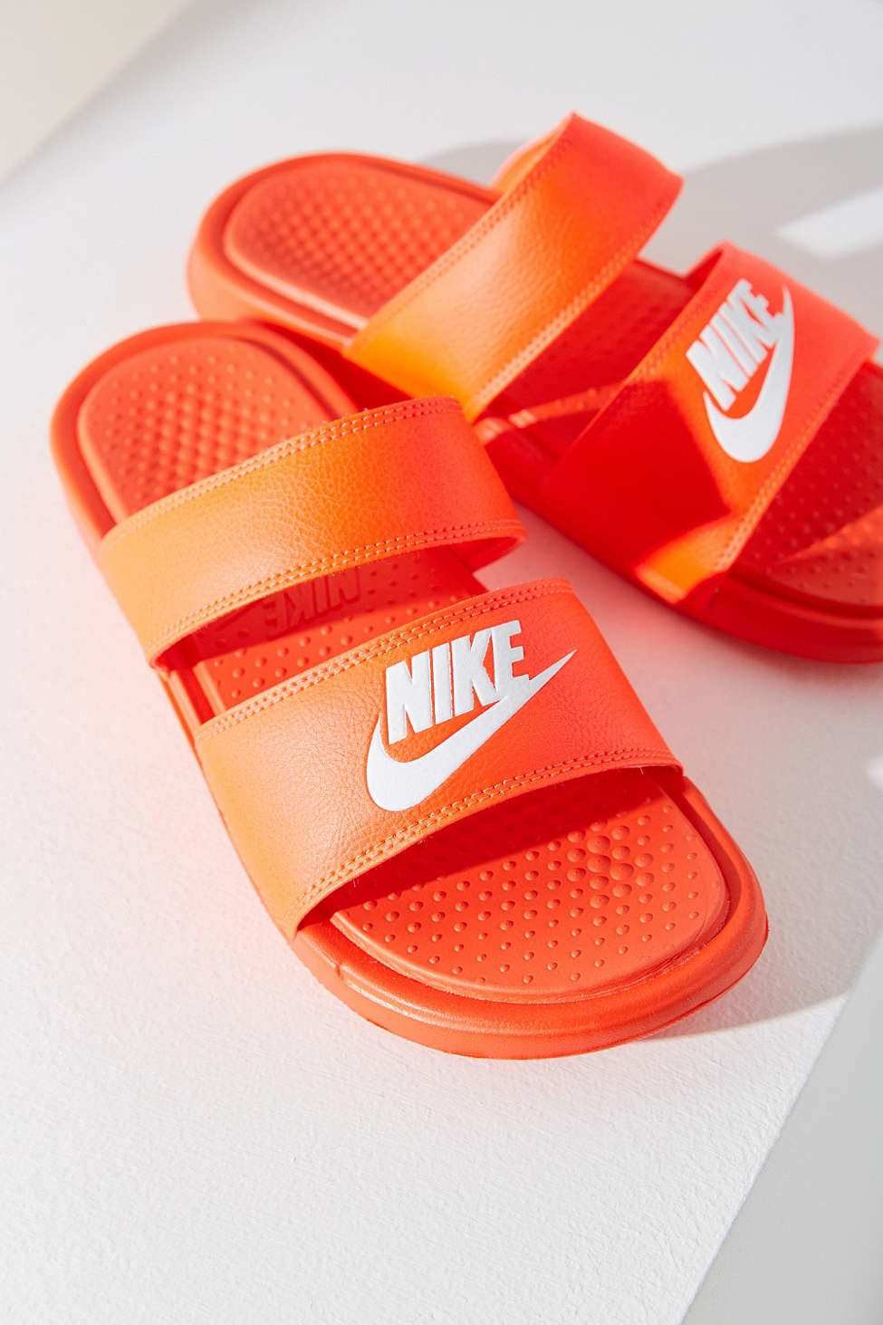 Nike Leather Benassi Duo Ultra Slide in Orange | Lyst