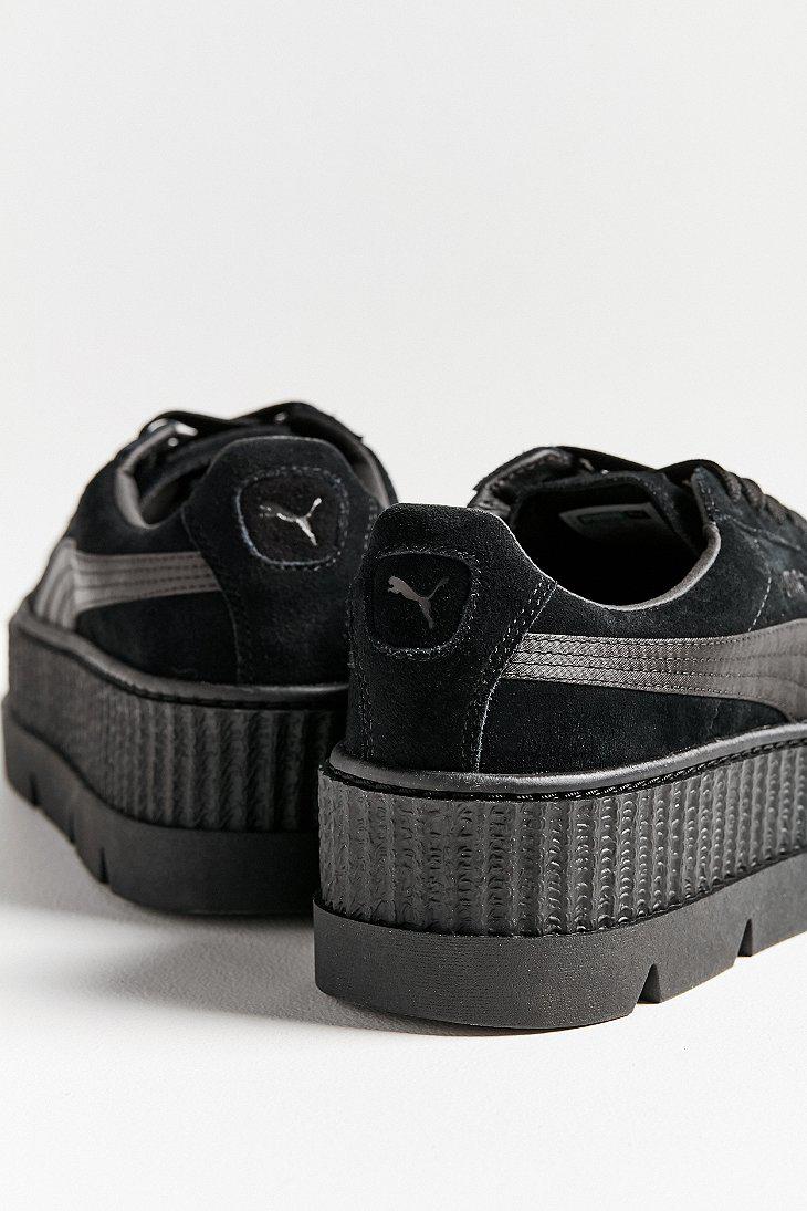 PUMA Fenty By Rihanna Suede Cleated Creeper Sneaker in Black | Lyst