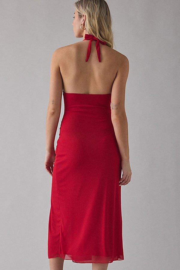red maxi dress urban outfitters UO Floral Mesh Maxi Dress