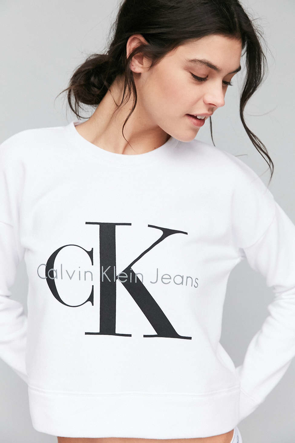 calvin klein cropped pullover hoodie