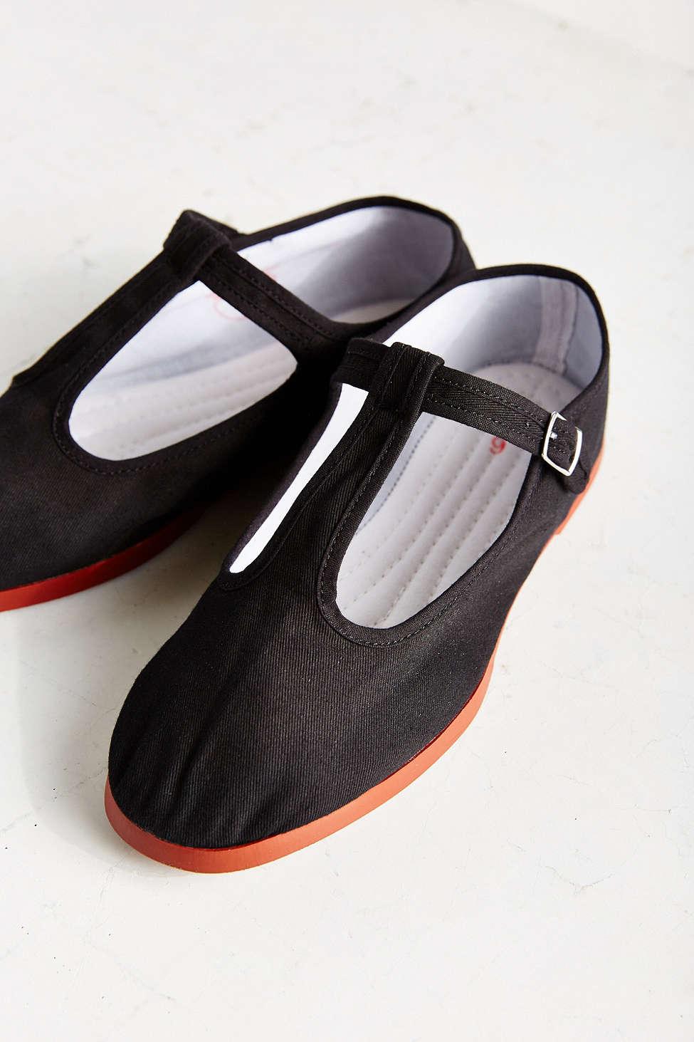 cotton mary jane flats