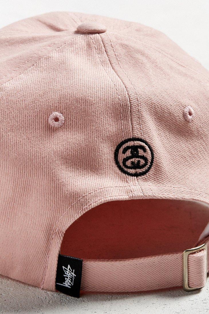 Stussy pink strapback baseball hat cheap