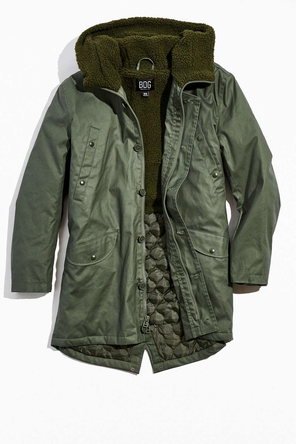 green sherpa lined jacket