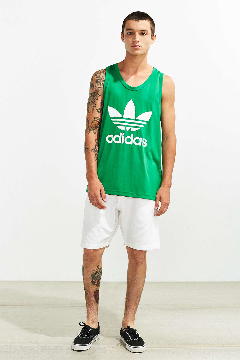 adidas Originals Synthetic Trefoil Tank Top in Green for Men | Lyst