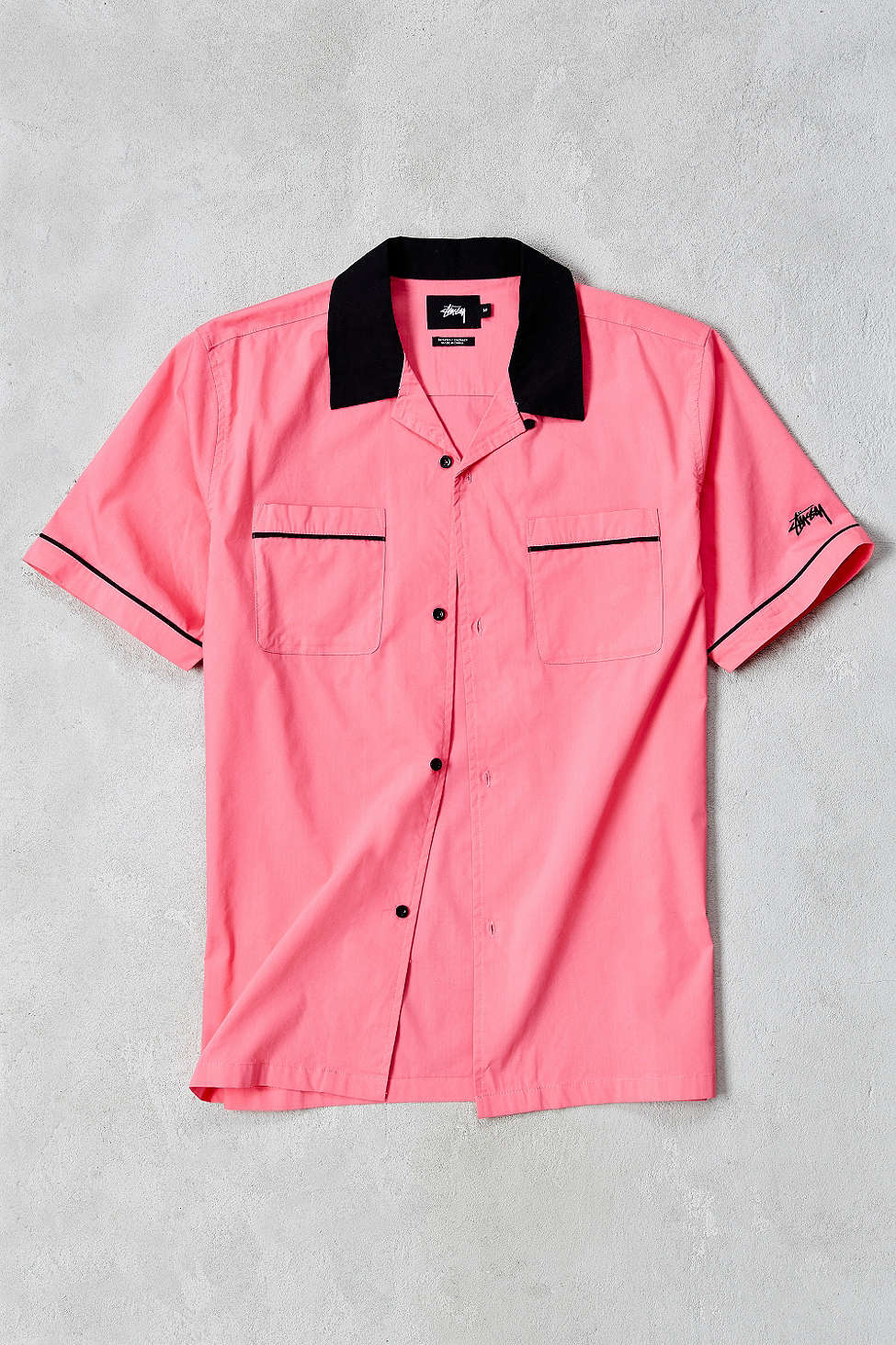 Stussy Short-sleeve Bowling Shirt in Pink for Men | Lyst