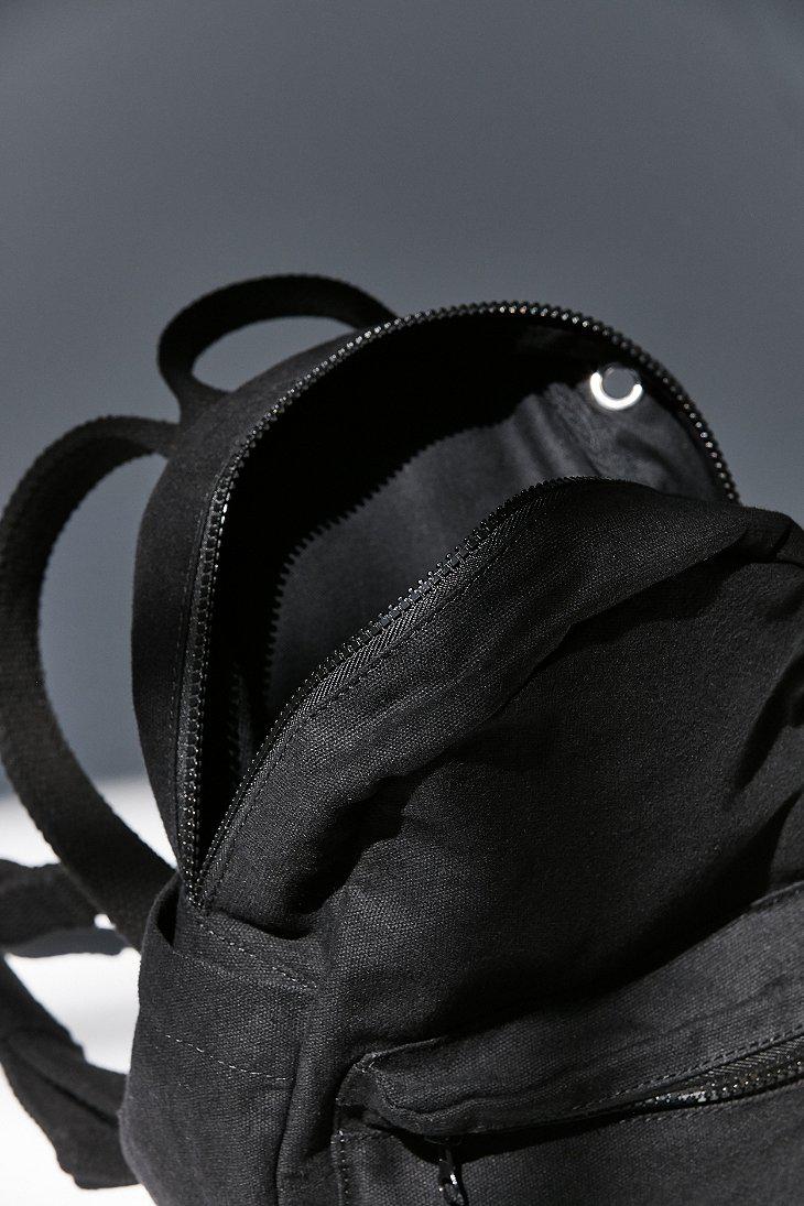 mini black canvas backpack