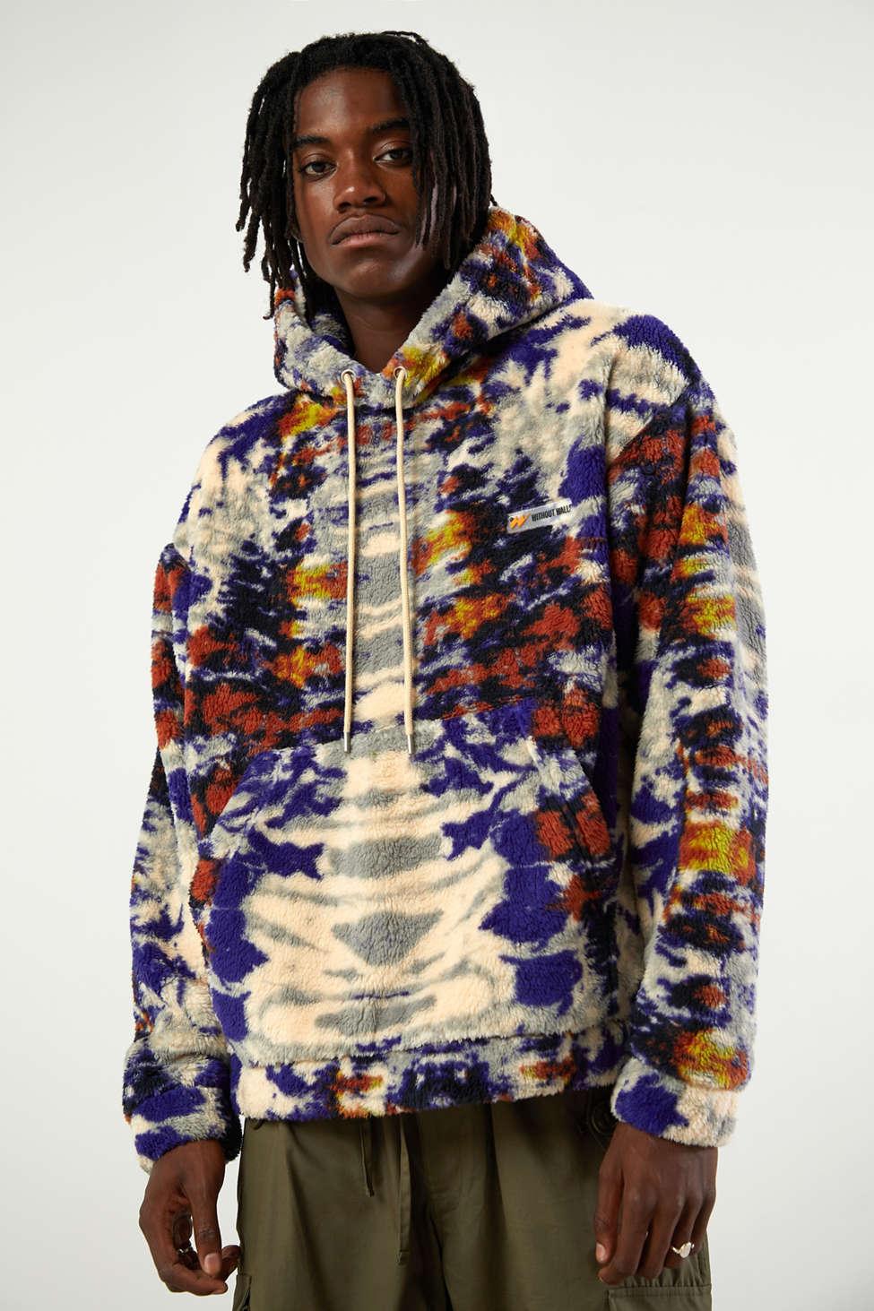 printed sherpa pullover
