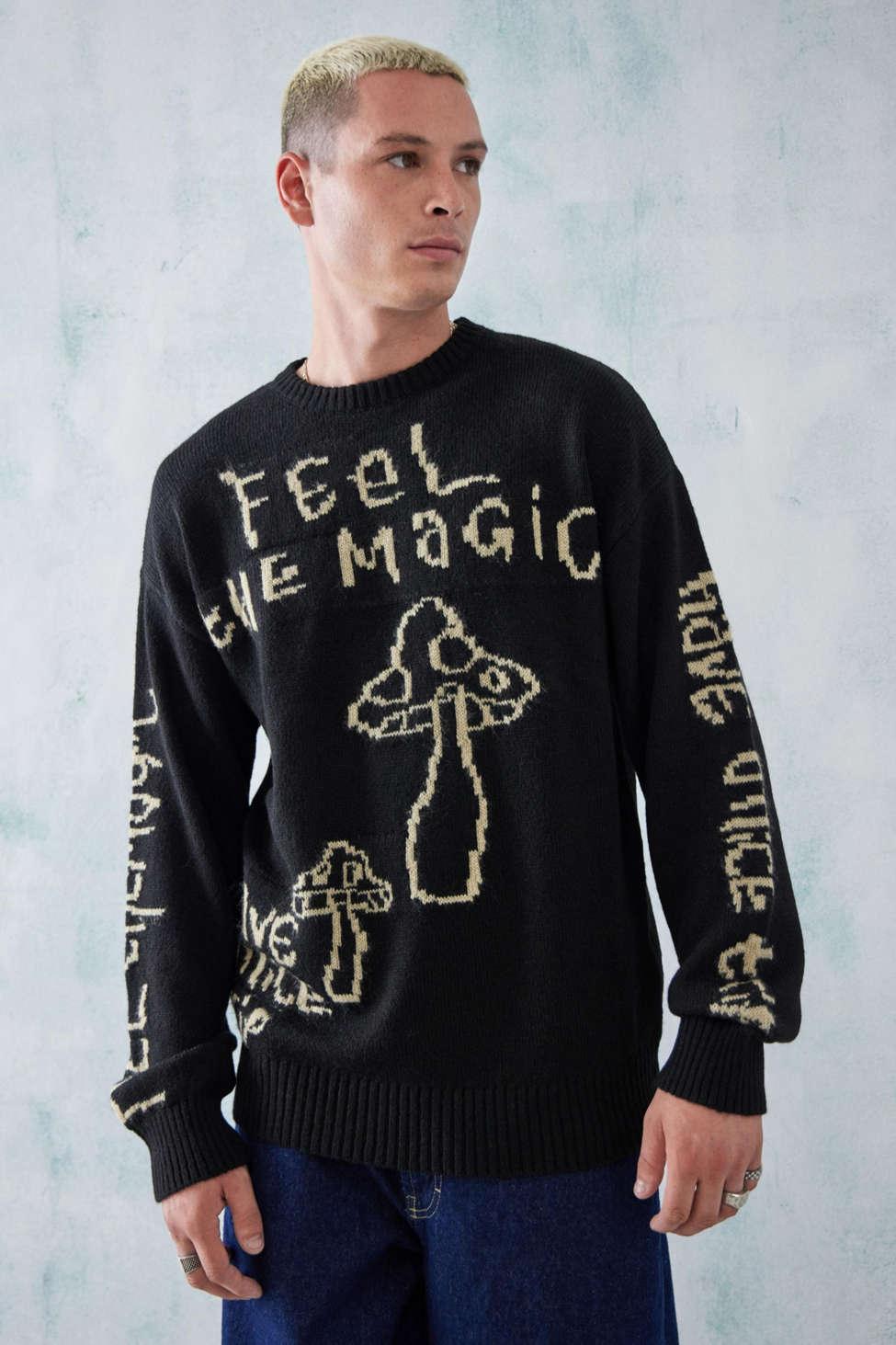 Urban Outfitters Uo Black Feel The Magic Jumper Top In Black,at in Gray for  Men | Lyst