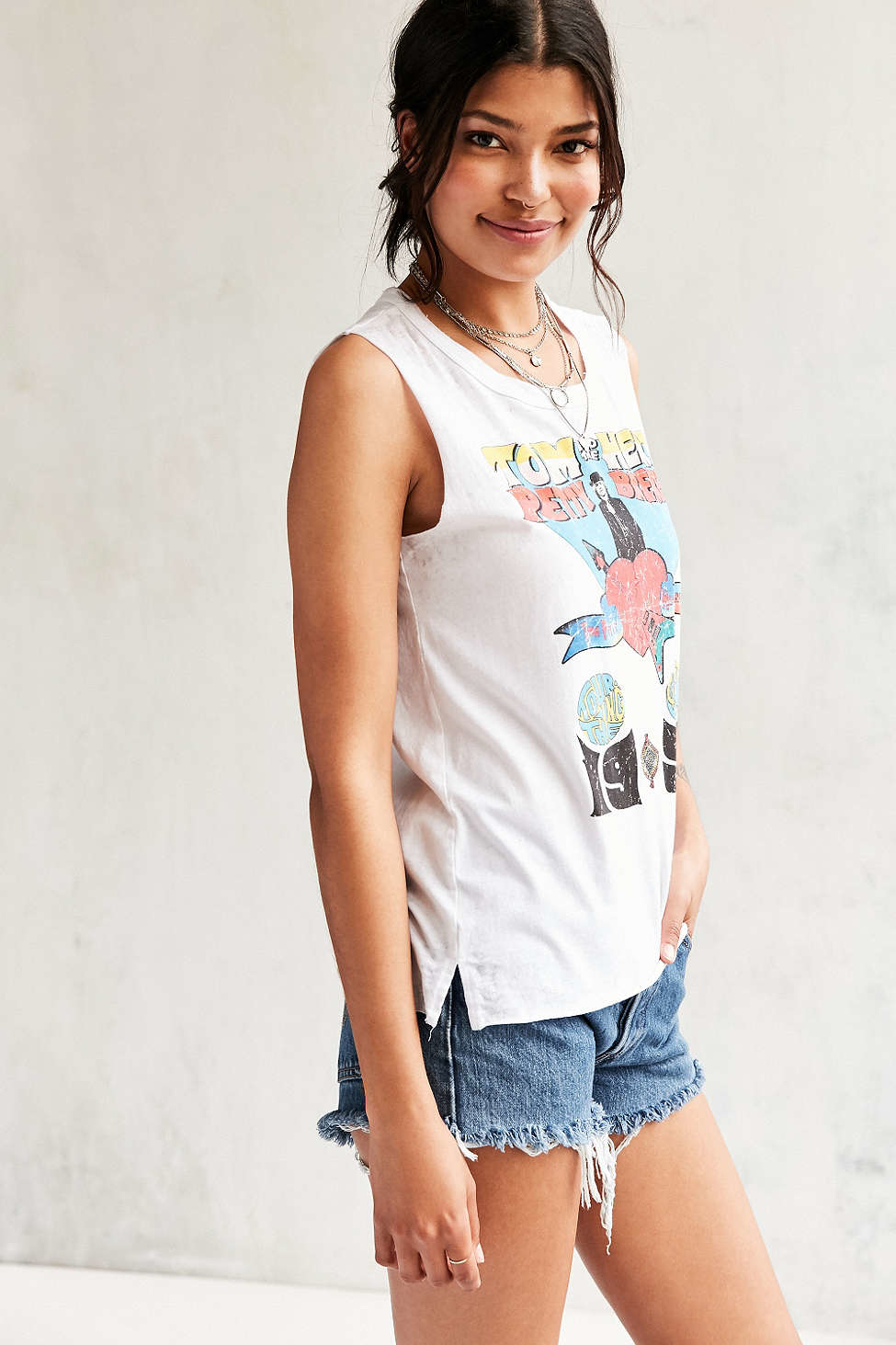 Chaser Tom Petty And The Heartbreakers Muscle Tee in White | Lyst