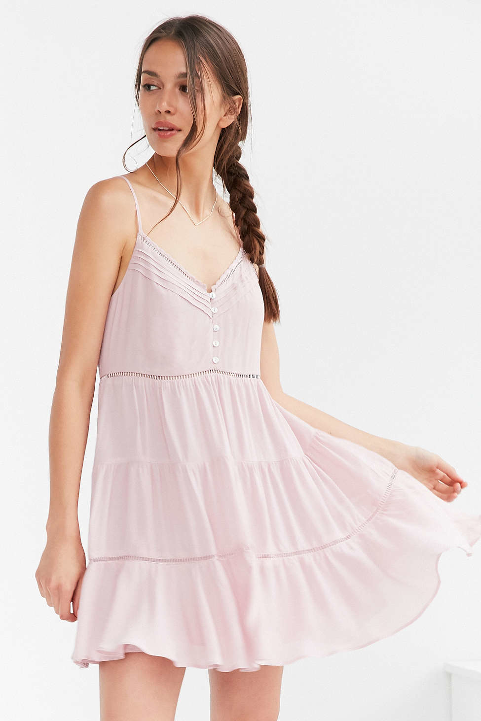 Kimchi blue Pansy Tiered Mini Dress in Blue | Lyst