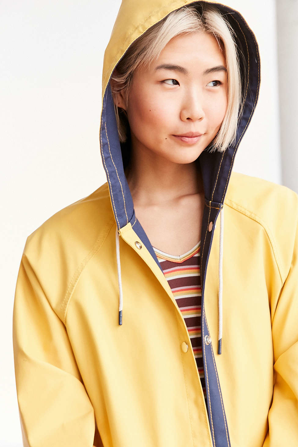 BDG Reversible Fisherman Raincoat in Blue Lyst