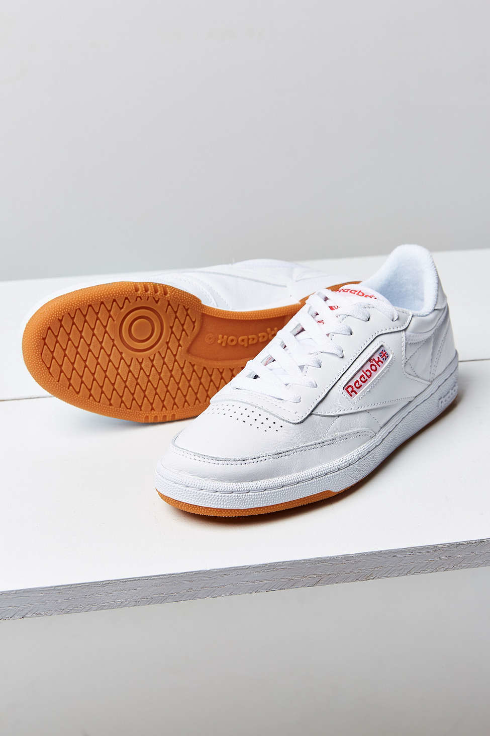 buy \u003e reebok white club c 85 gum sole 