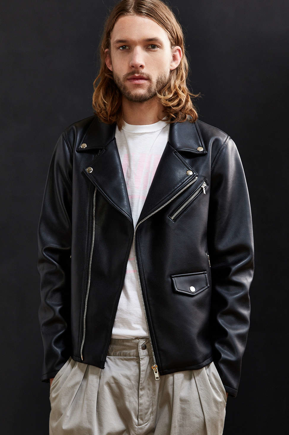 urban outfitters black leather jacket