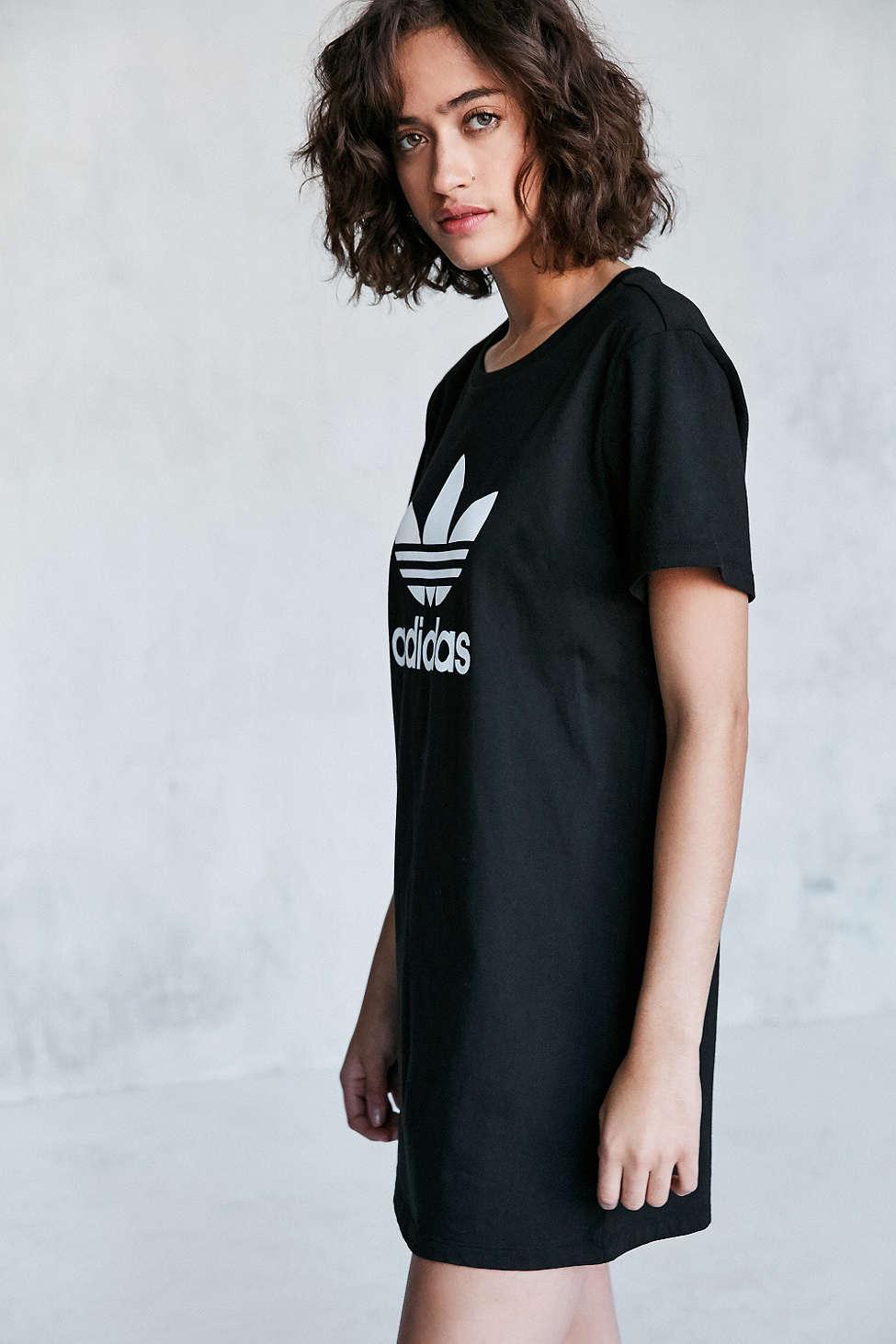 Lyst - Adidas Originals Originals Trefoil Oversized T-shirt Mini Dress ...