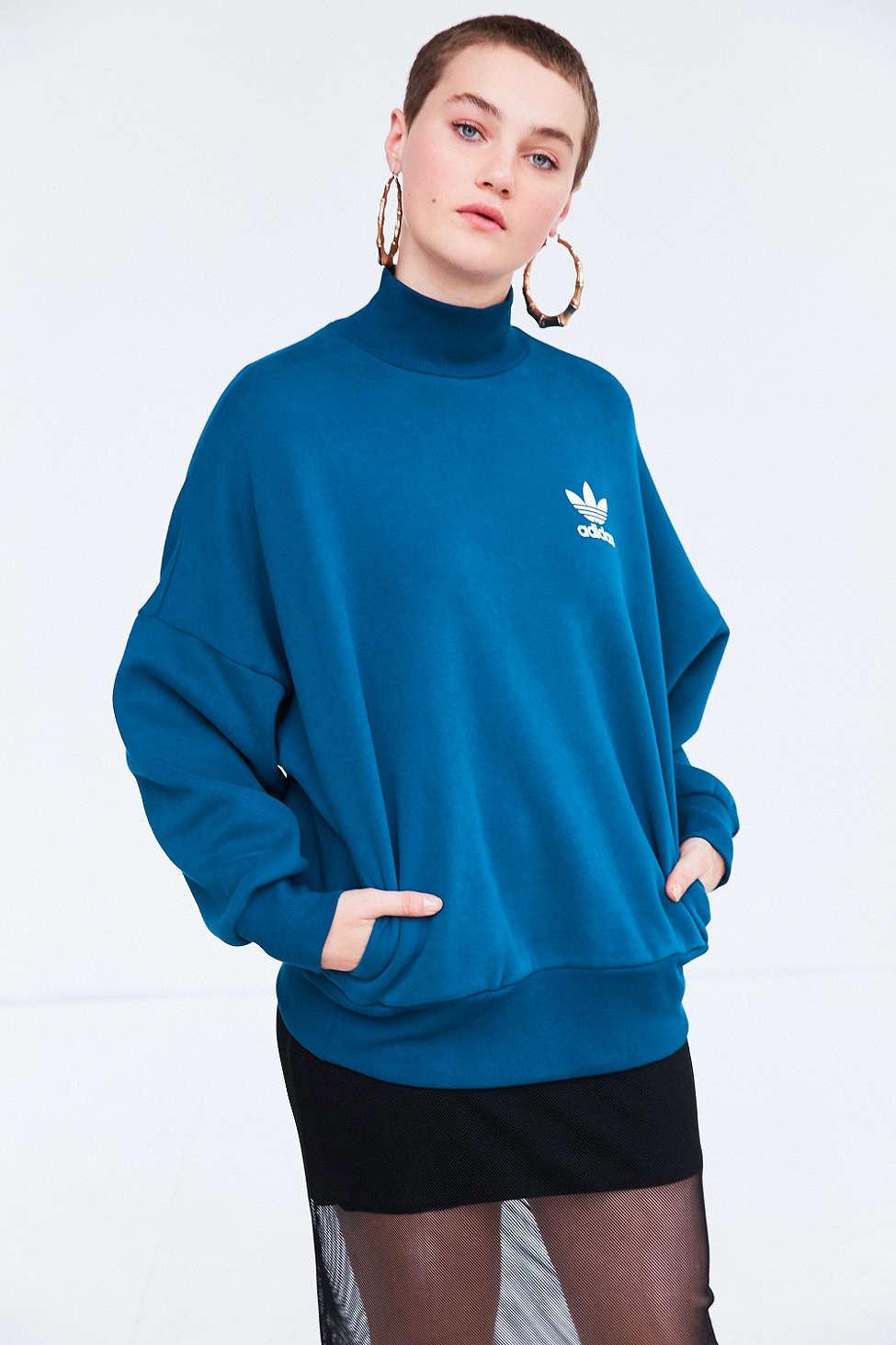 Download Lyst - Adidas Originals Originals Tech Steel Mock Neck Pullover Sweatshirt in Blue