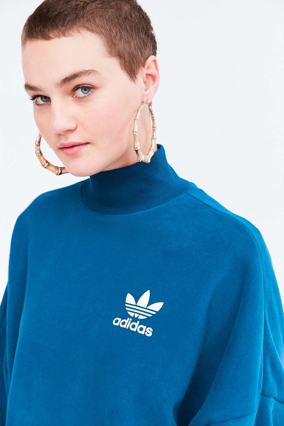 adidas originals high neck sweatshirt with trefoil logo