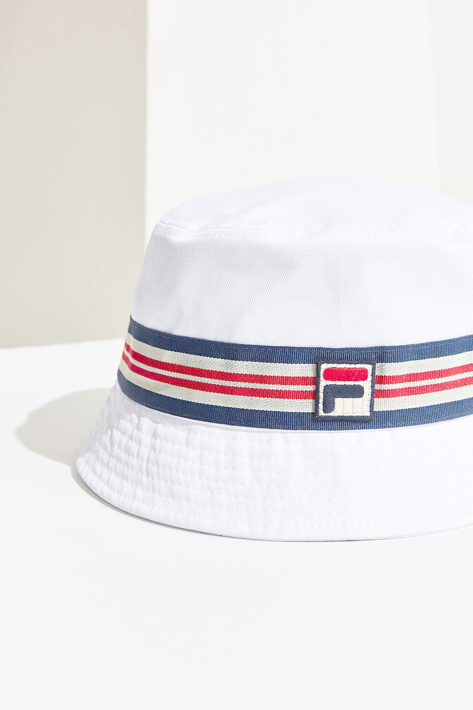 Fila Cotton Casper Bucket Hat in White 