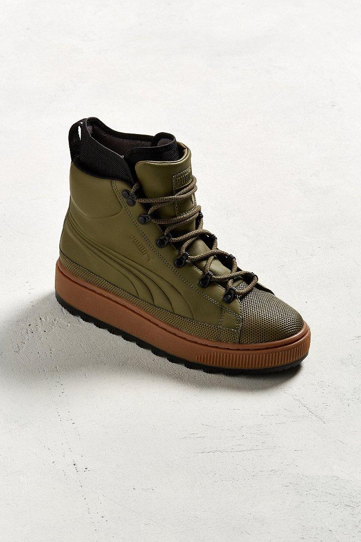 PUMA The Ren Leather Sneaker Boots in Olive (Green) for Men | Lyst