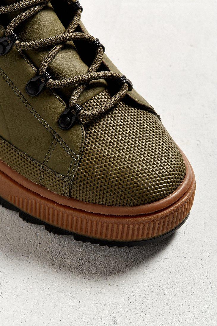 PUMA The Leather Sneaker Boots in Green for Men | Lyst