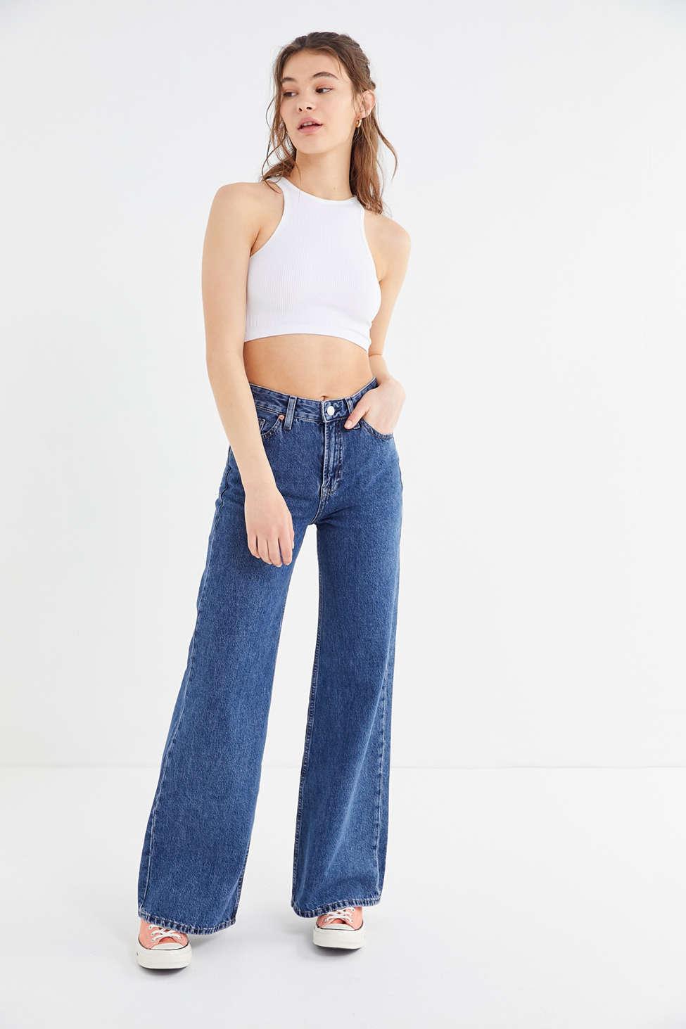 Tommy Hilfiger Denim Kick Flare High Waisted Jeans in Blue Womens Clothing Jeans Flare and bell bottom jeans 
