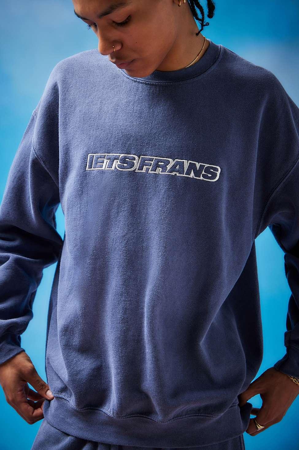 Navy Big Embroidered Sweatshirt