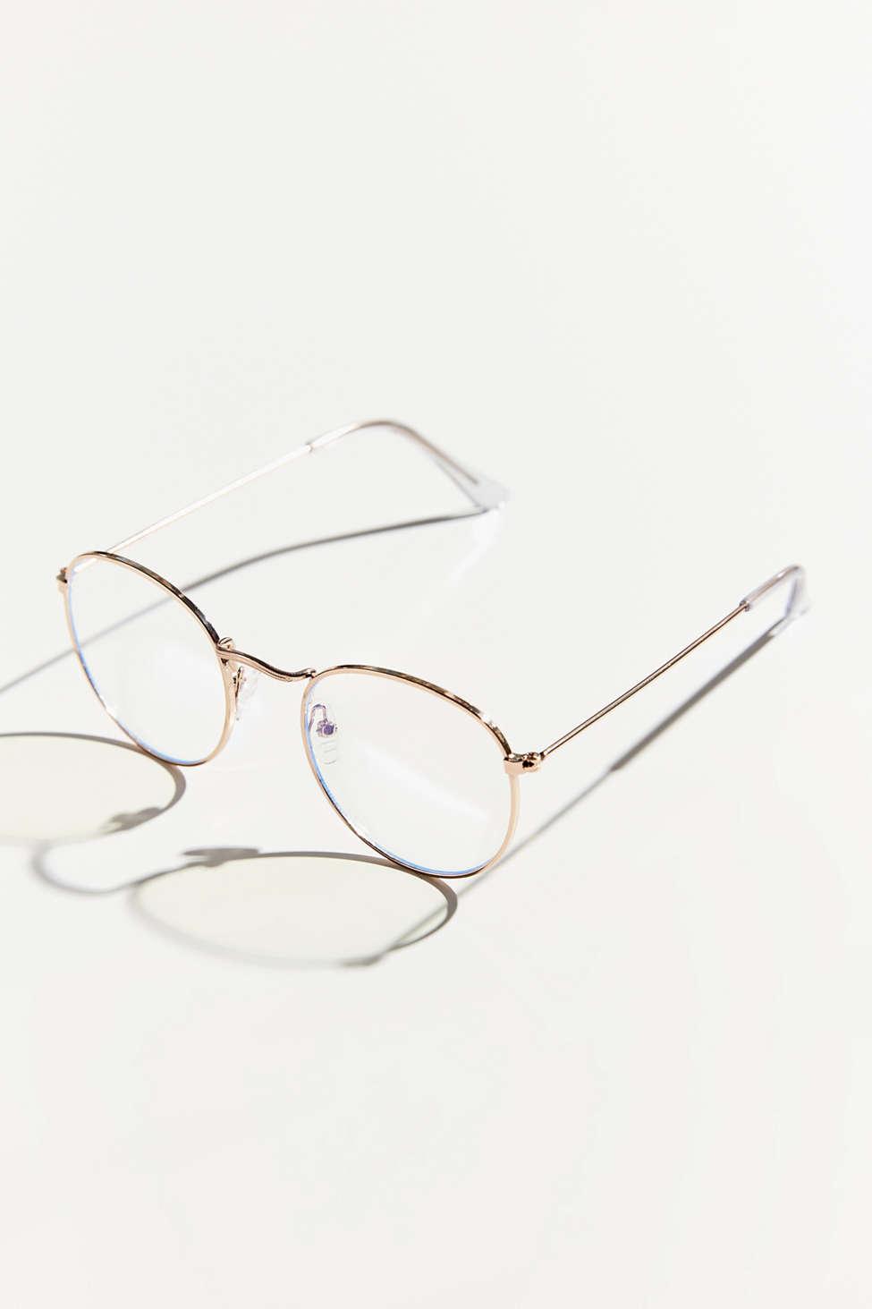 blue light round glasses