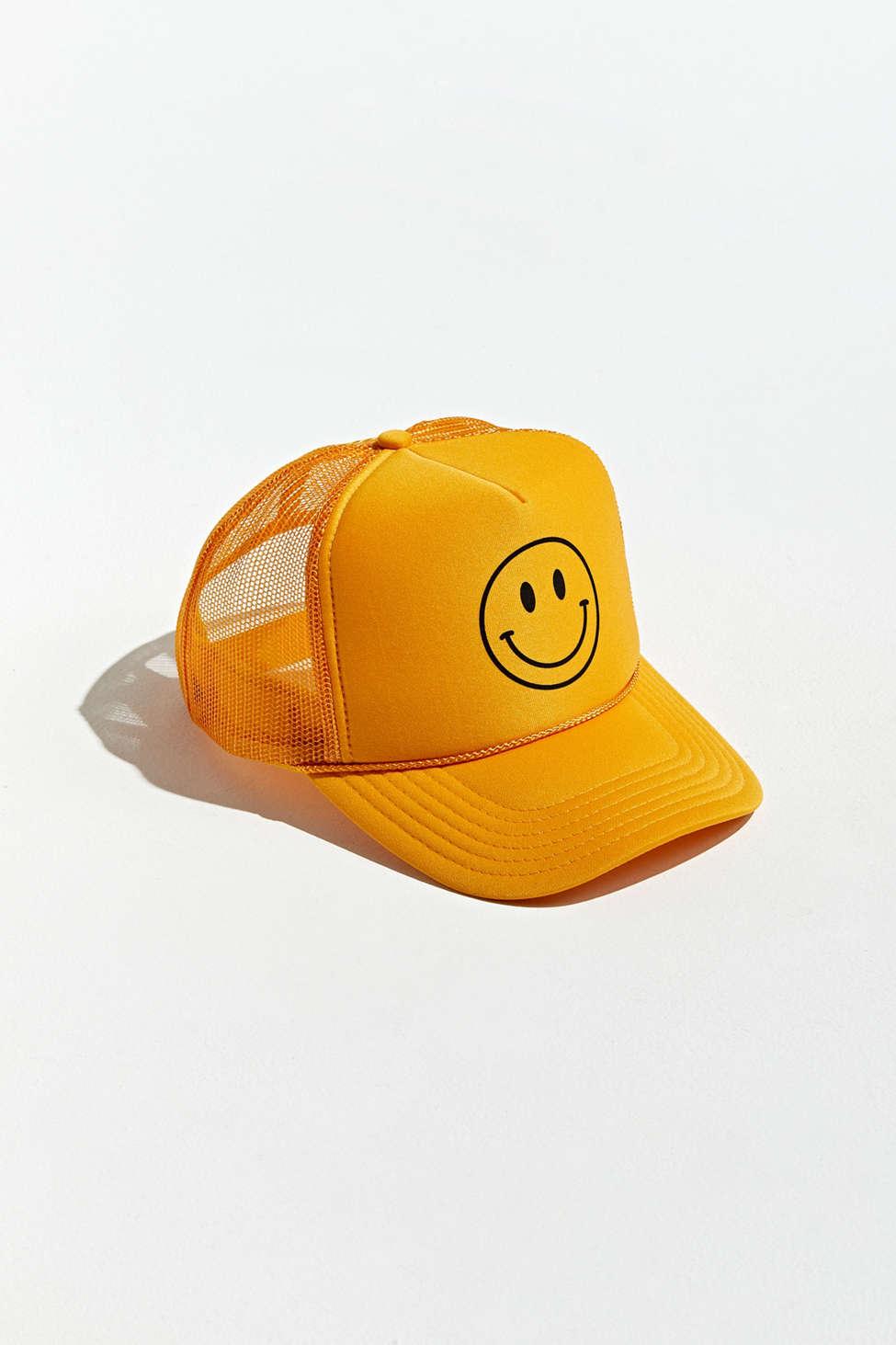 Urban Outfitters Synthetic Smile Trucker Hat In Yellow For Men Lyst