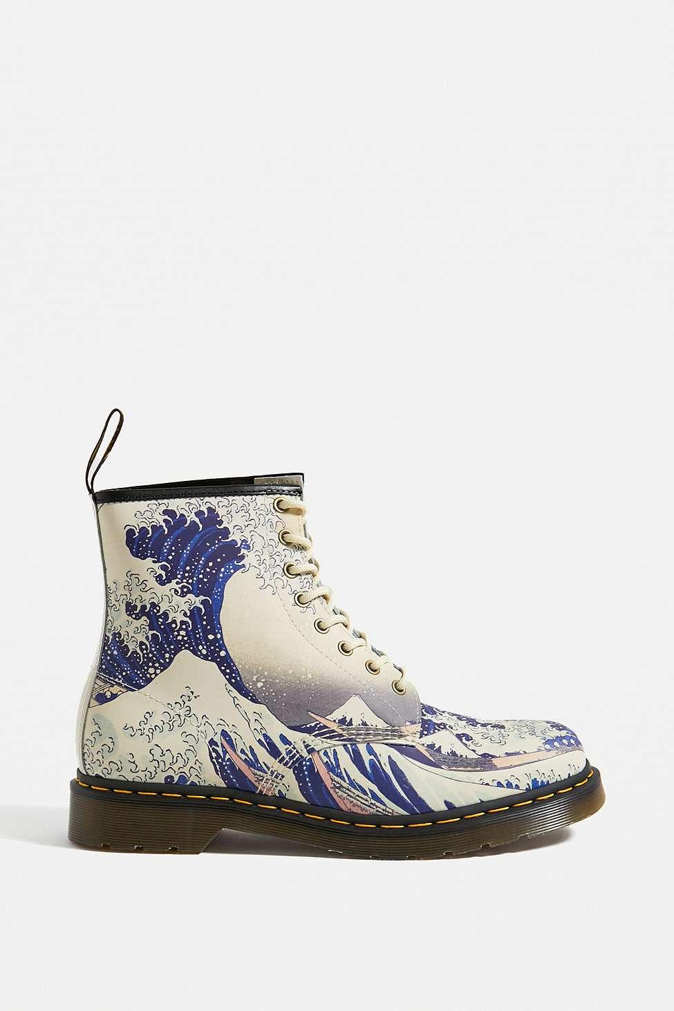 Dr Martens The Met Dr. Martens X The Met 1460 The Great Wave Boots in Blue for Men | Lyst UK