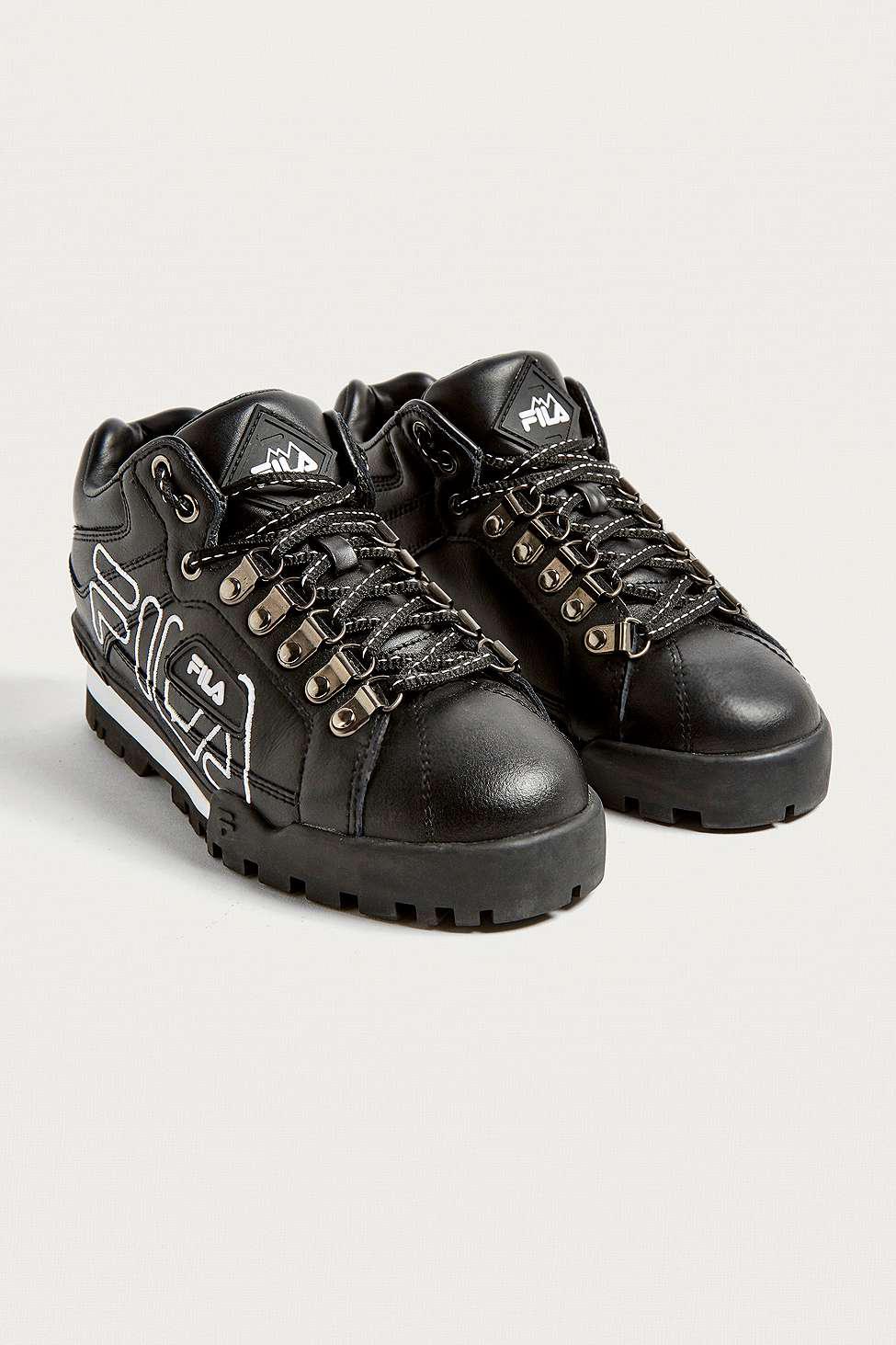 fila black trailblazer leather trainers