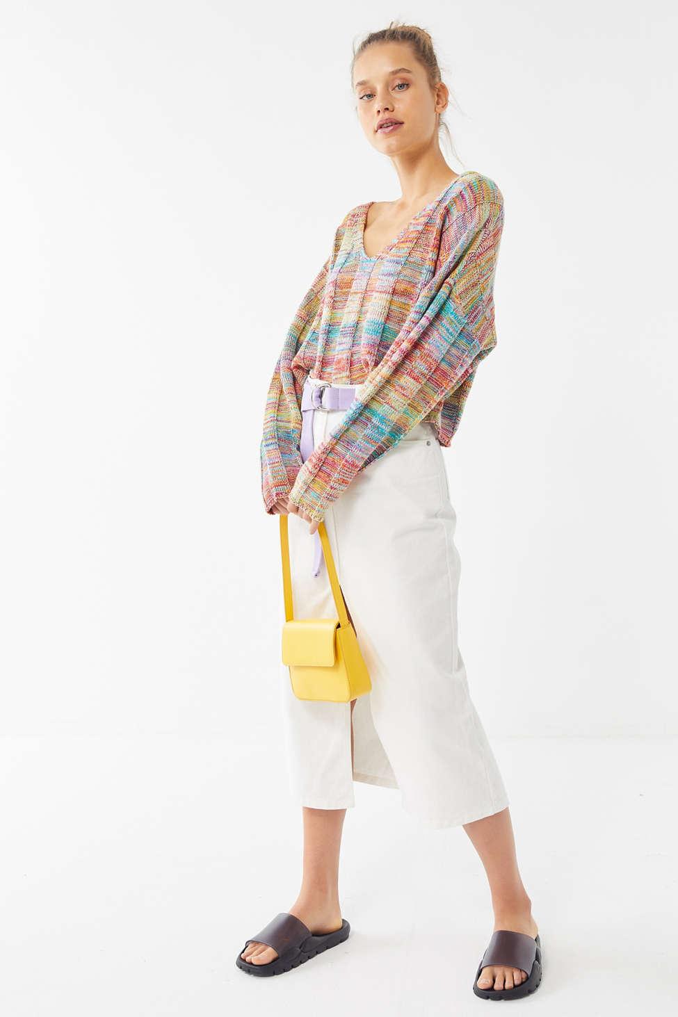 Rainbow v neck sweater 2025