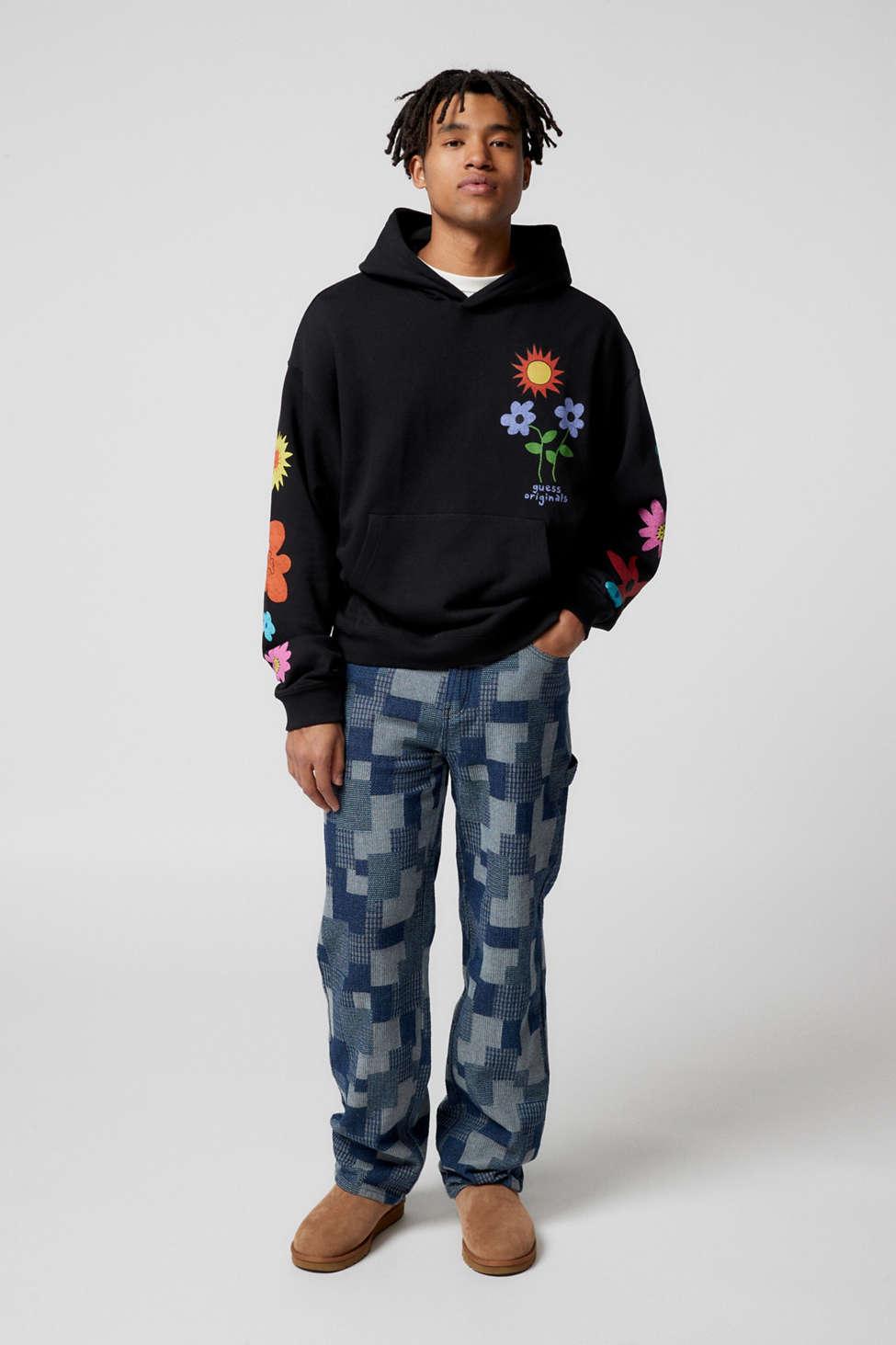 Guess embroidered hoodie on sale sweatshirt