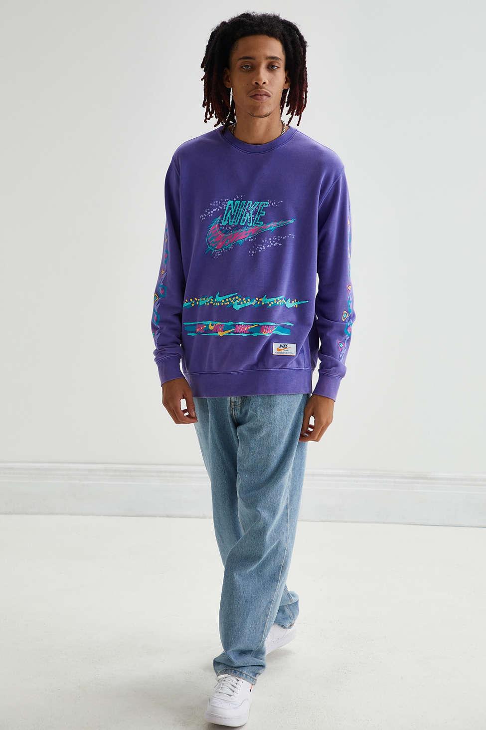 Nike Club Stories Crew Neck Sweatshirt in Purple for Men | Lyst