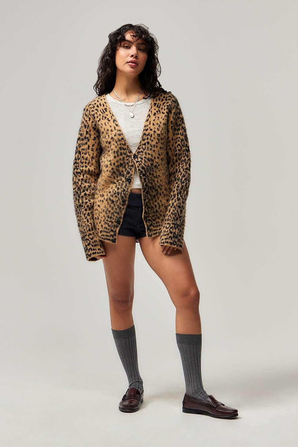 Jaded London Leopard Print Chuck Cardigan Xs At Urban