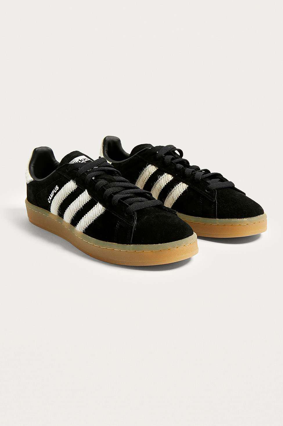 adidas Originals Campus Black Suede Gum Sole Trainers for Men | Lyst UK