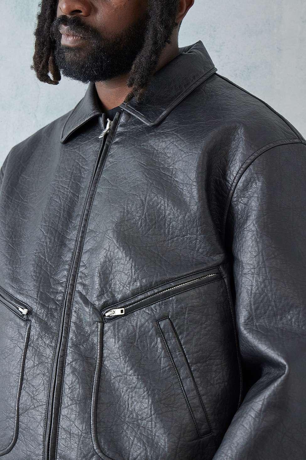 BDG Billy Faux Leather Bomber Jacket