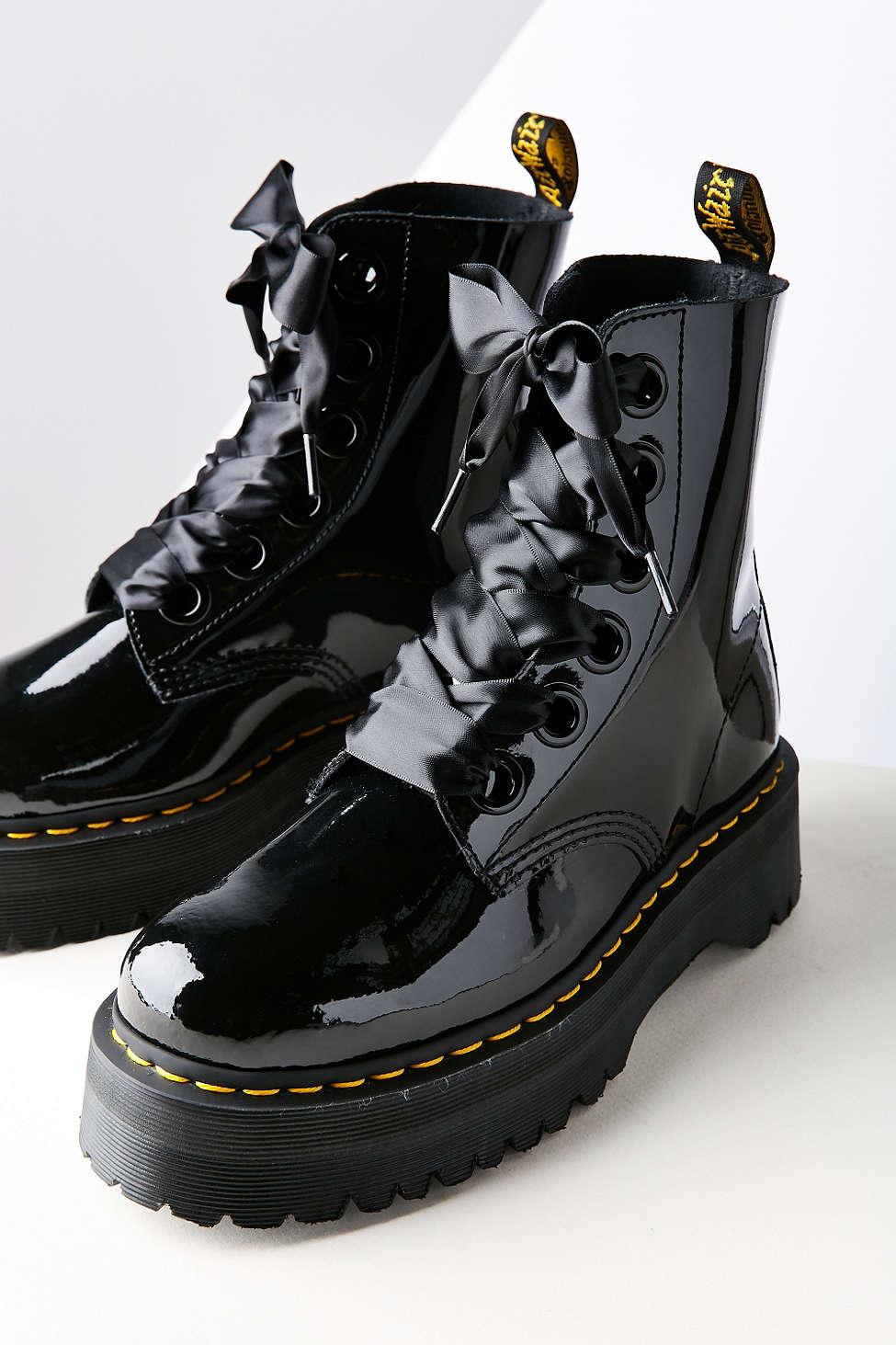 Dr. Martens Leather 'molly' Platform Boot in Black - Lyst