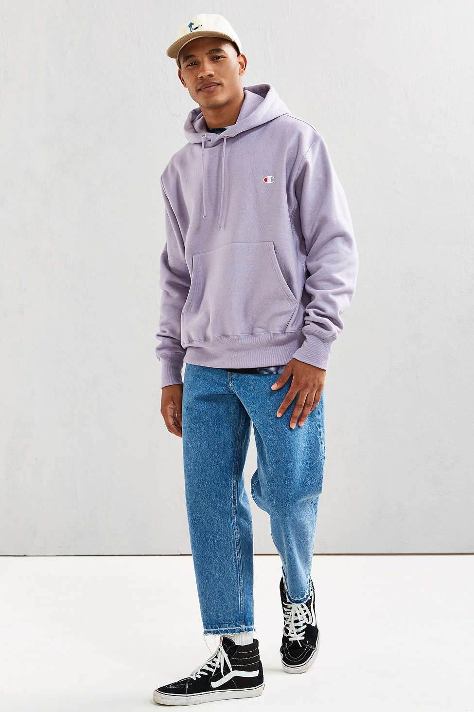champion lavender reverse weave hoodie