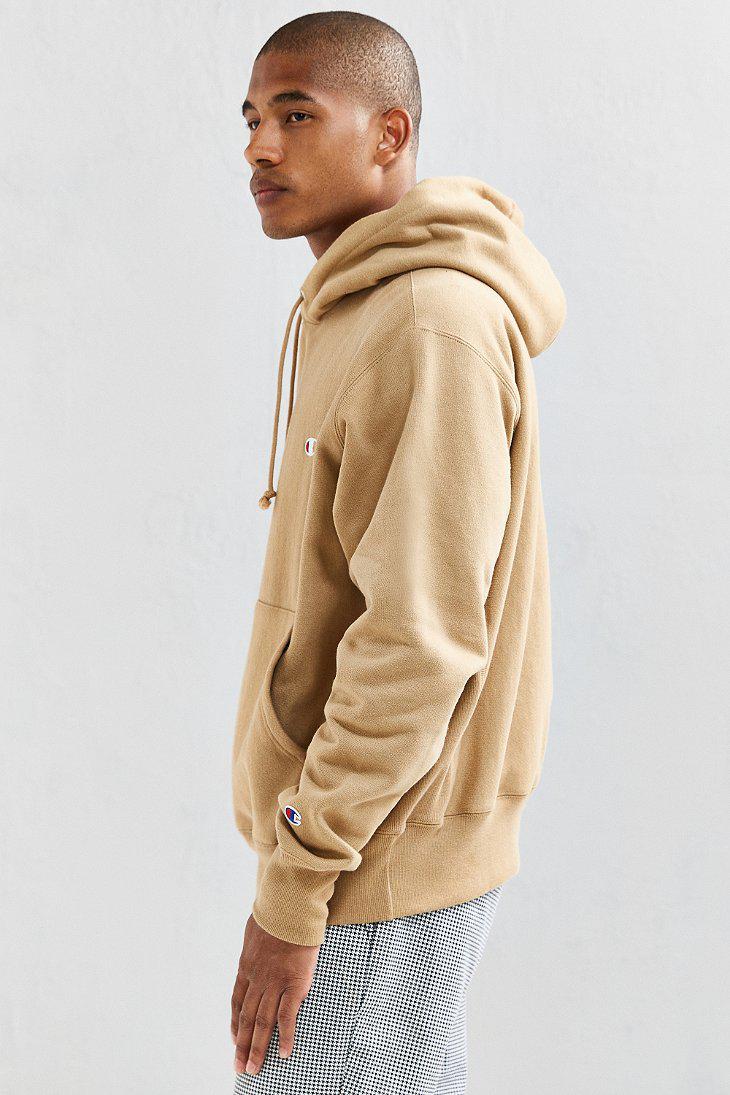 champion reverse weave hoodie taupe