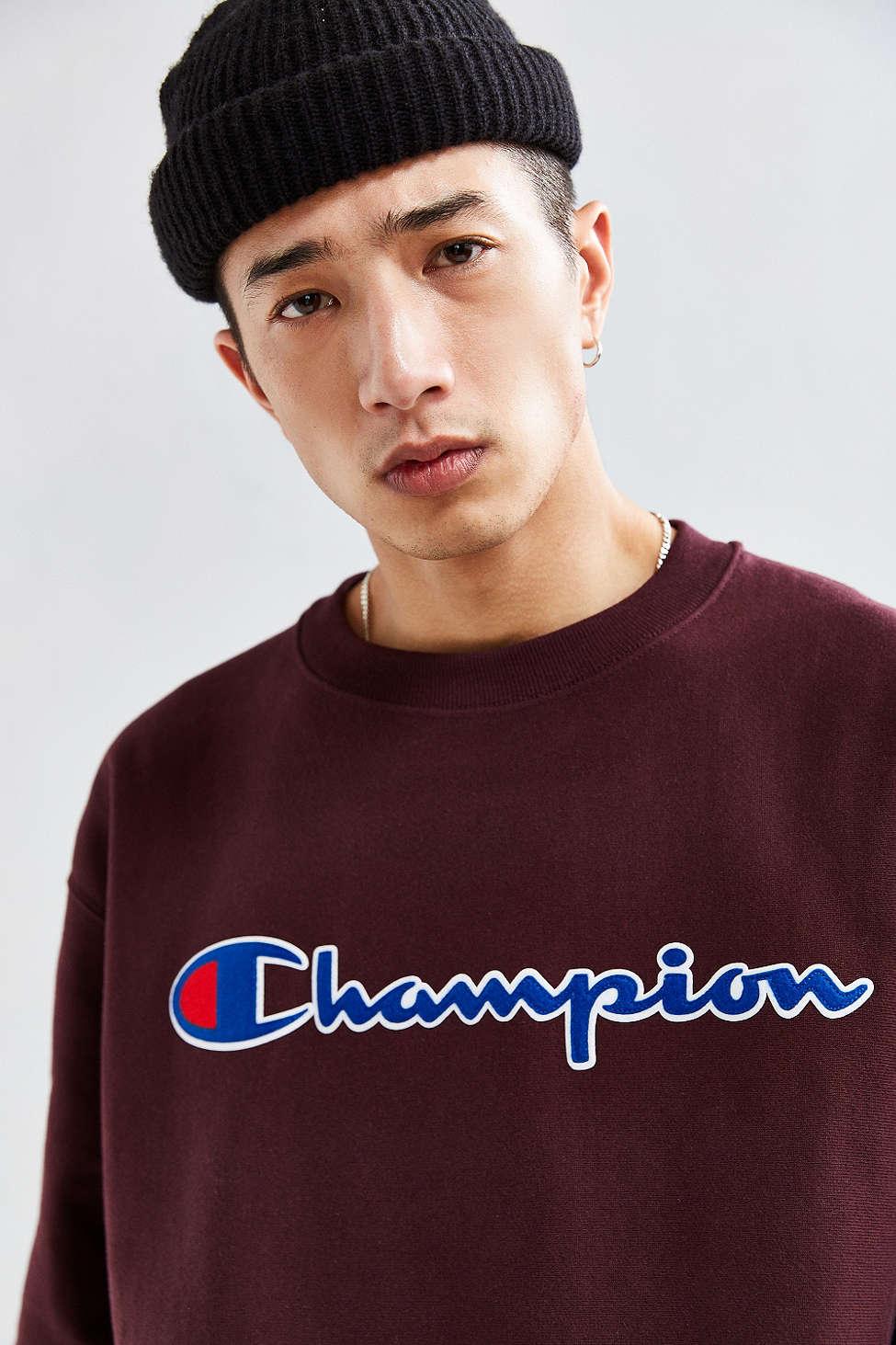 champion burgundy crew neck
