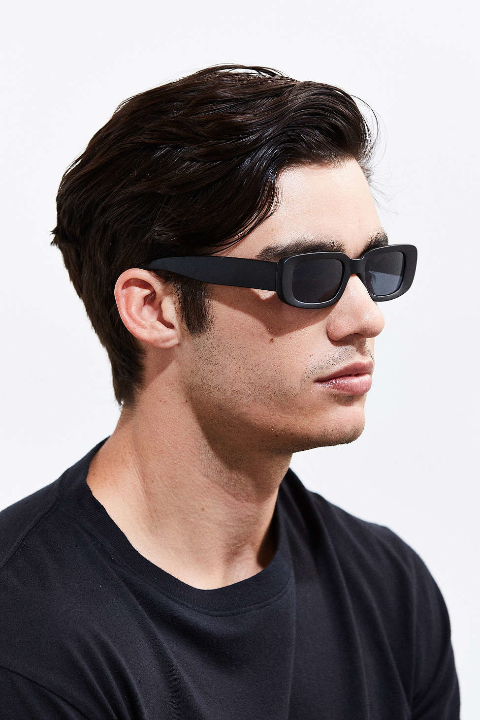 Urban Outfitters Slim Wide Plastic Sunglasses in Black for Men | Lyst