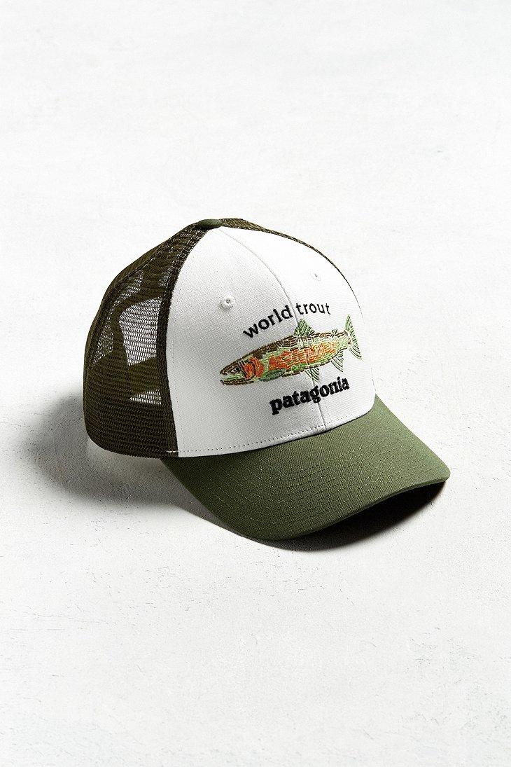 Patagonia World Trout Trucker Hat in White for Men | Lyst